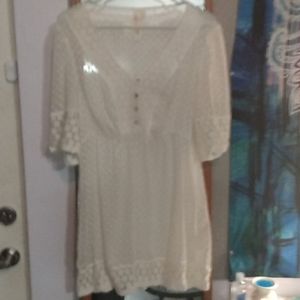 Cream sheer lace top